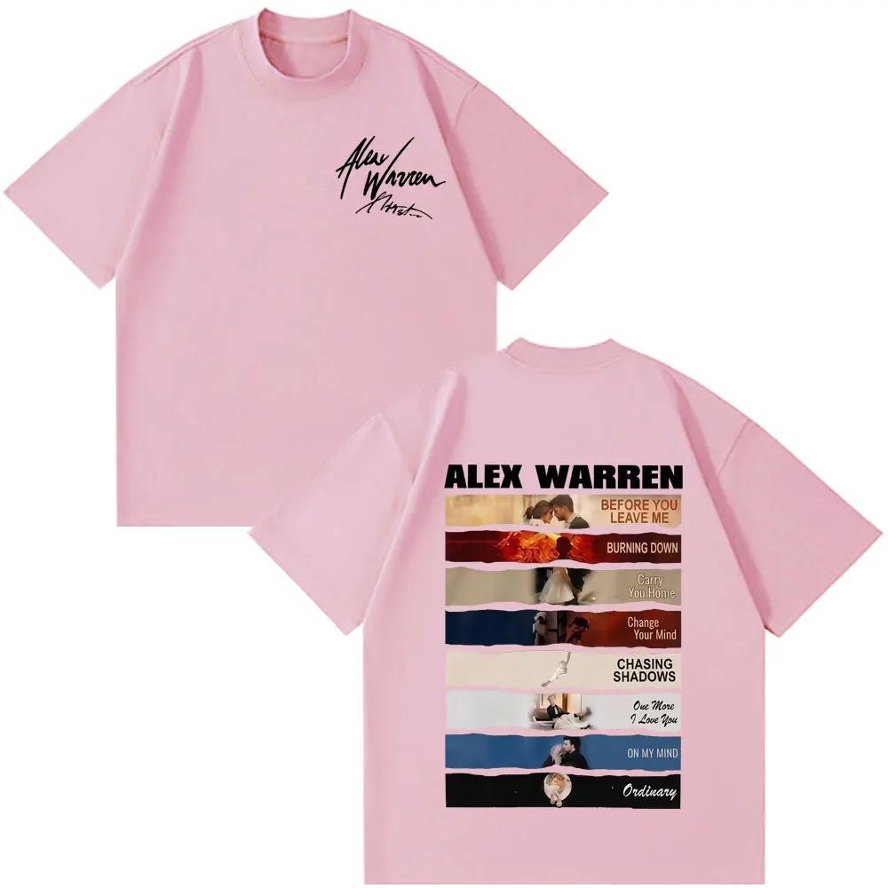 Alex Warren 2026 Tour Album Print T-shirt Unisex Mode Katoen Los Casual Oversized Korte Mouw Dames En Unisex T-shirt