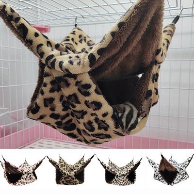 Plush Winter Double  Layer  Warm  Hammock Small Animal Cage Comfortable Soft Hanging Beds Pets