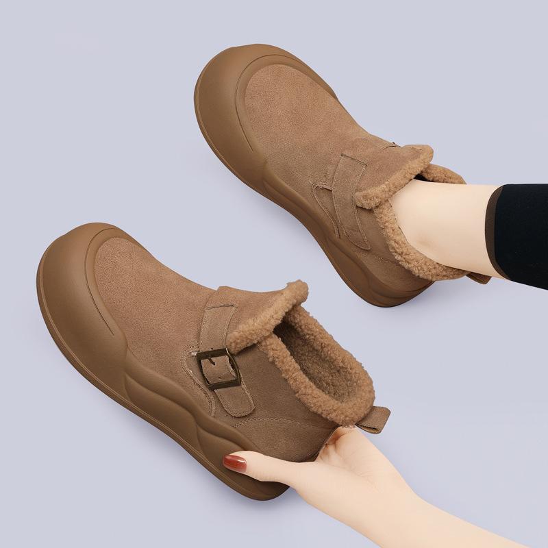 New fashionable short tube snow boots for women with fleece short boots winter warm cotton shoes