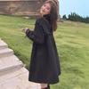 Khaki Petite Double-Breasted Trench Coat for Women - 2025 Autumn Korean Style, Loose Fit