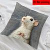 1 Stück Süßes Weißes Ratten Kissenbezug, Polyester 2D Doppelseitiger Druck, Weiche Dekorative Kissenhülle Für Sofa Schlafzimmer Wohnzimmer, Liebe