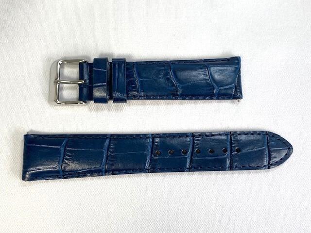 SEIKO RS01C20NY 20mm leather calfskin crocodile navy watch, strap, embossed, blue