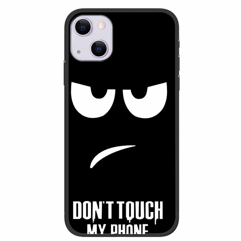 For iPhone 14/14 Plus Case Black Silicone Soft TPU Luxury Flower Animal Back Cover For iPhone 14/14 Plus New Shells for iPhone14