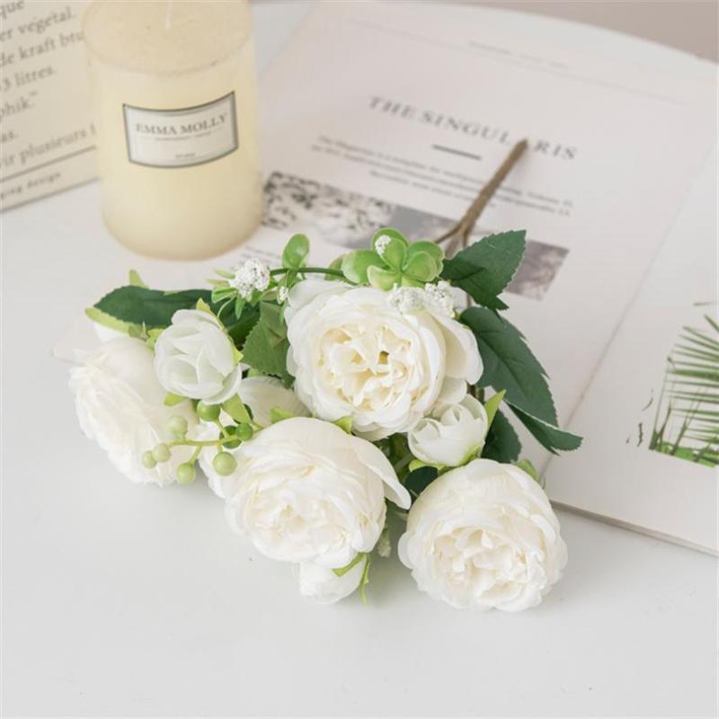 Roze Roze Pioen Kunstbloemen Zijde Boeket 27 Hoofden Rozen Nepbloem Voor Tafelvaas Schikken Huis Bruiloft Decoratie Bloemen