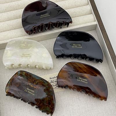 Französische Vintage 7,7 cm Halbkreisbogen Haarspange Schlichte Zarte Acetat Haarklammer Haaraccessoires für Frau Mädchen