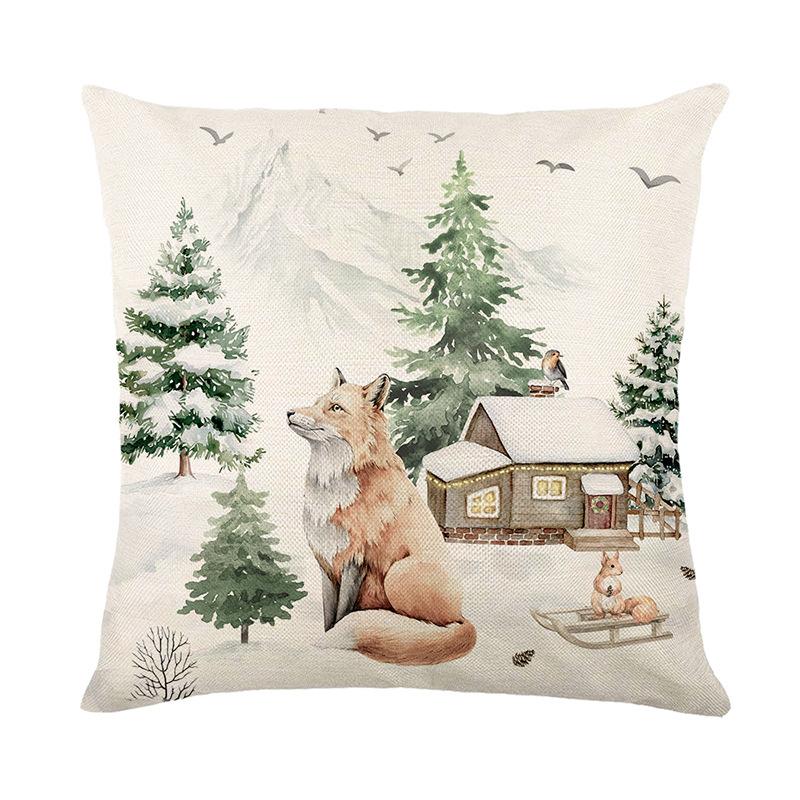 

Наволочка с принтом без наполнителя Новая Рождественская наволочка Наволочка для дивана Прикроватная подушка 45 * 45Cm (without pillow core)