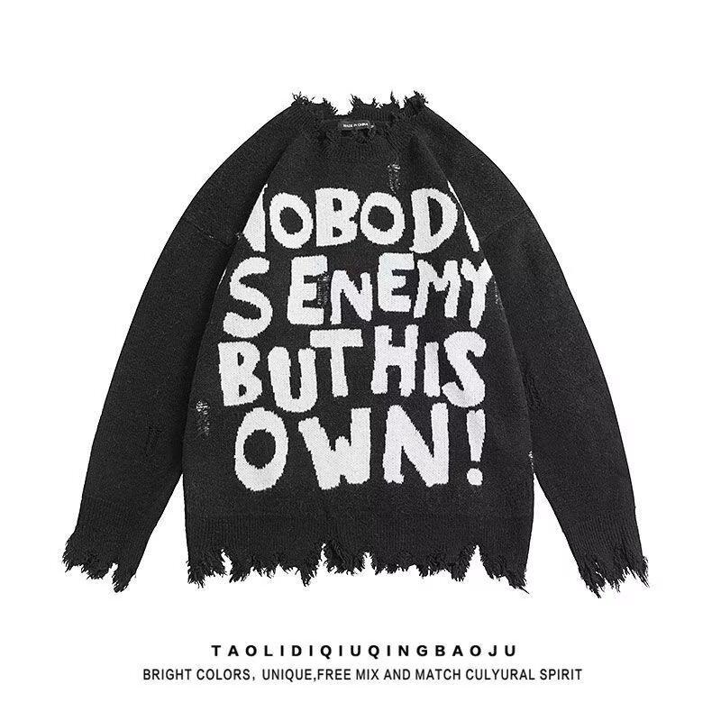 

Men s Trendy Autumn Winter Printed Knit Sweater Jacket - Loose & Cozy Couple Design XL чорний