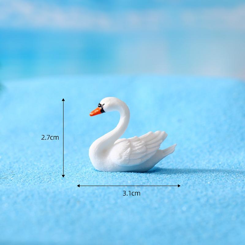 

Микроландшафтные украшения, украшения для суккулентов, черно-белые лебеди, фигурки животных, бонсай и маленькие пластиковые украшения No. 1 White Swan