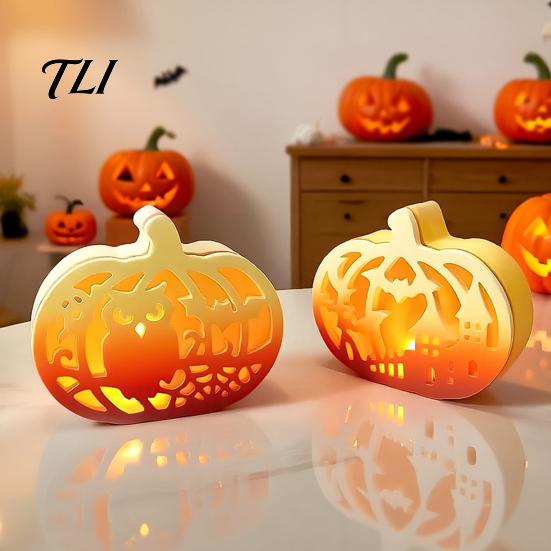 Pumpkin Box Mold 1 Set Halloween Lampshade Silicone Mold, DIY Hollow Craft Molds Gypsum Cement Epoxy Resin Casting for Crafts