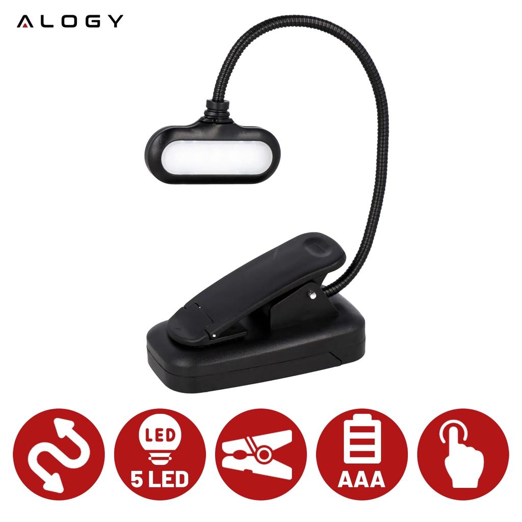 Lampa Biurkowa Alogy Led Z Klipsem Bezprzewodowa Do Czytania Czarna