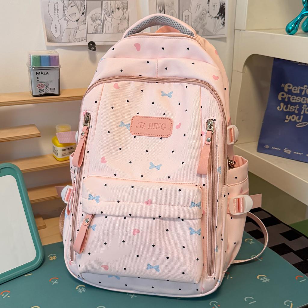 Schoolbag Mori small fresh bow schoolbag female junior high school student cute backpack advanced sense lightweight large capacity backpack
