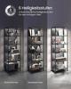 VASAGLE Libreria a 6 Ripiani con Illuminazione LED Regolabile, Scaffale con Struttura in Acciaio, 30,3 x 60 x 178,6 cm, per Soggiorno, Camera da Letto, Studio Nero Ebano