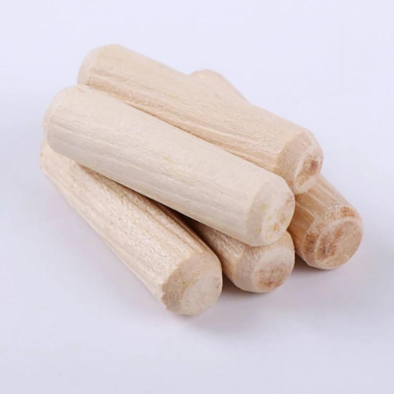

100 Pcs Dia 6/8/10/12mm Round Wood Wooden Stoppers Wooden Sticks Wooden Pins Solid Wood DIY Materials Furniture Connectors 6x30MM