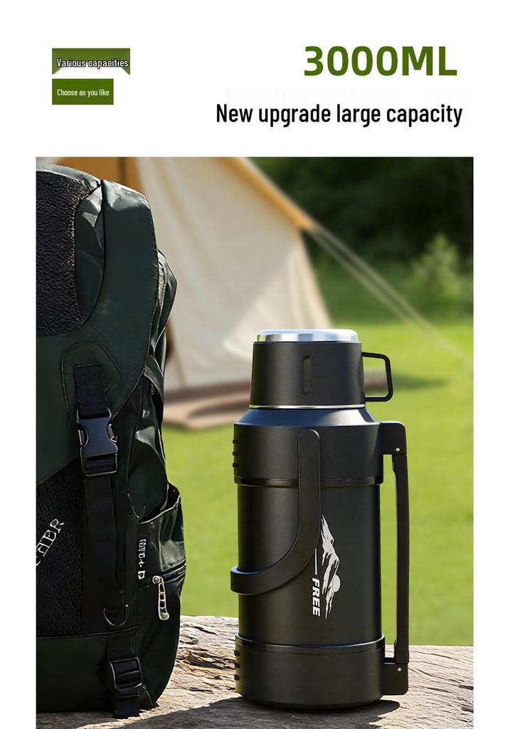 Large Capacity 304 Stainless Steel Thermos Cup - Portable Outdoor Travel Kettle for Hot Water