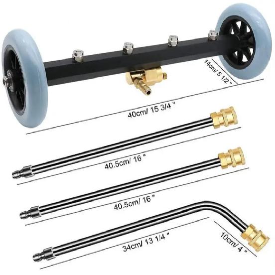 16 inch High Pressure Car Chassis Washer Under Body Cleaning Water Broom Brush Car Cleaner With 1/4 Connector 3 Wands Set
