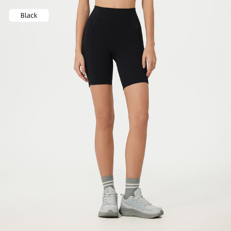 Lu Same Sports Shorts Women's High Waist Hip Lifting and Belly Contracting Side Pocket Nude Feel Shaping No T-Line Yoga Shorts