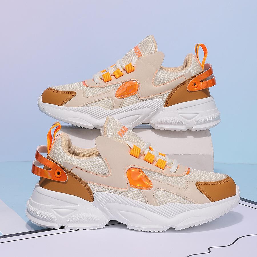 

Новые дышащие сетчатые повседневные спортивные сетчатые туфли женские для бега увеличивающие рост маленькие белые папины модные туфли 41 оранжевый