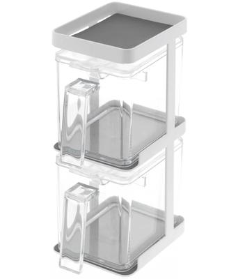 Yamazaki Condiment Rack Slim 3652 Easy-to-Clean, Space-Saving Rack, 2-Piece & 3-Tier Set, Tower, White,