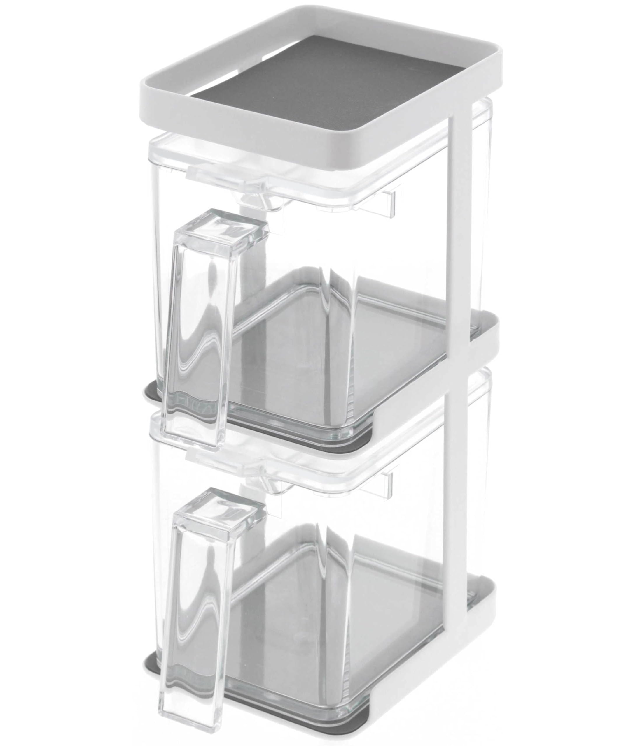 

Yamazaki Condiment Rack Slim 3652 Easy-to-Clean, Space-Saving Rack, 2-Piece & 3-Tier Set, Tower, White, белый