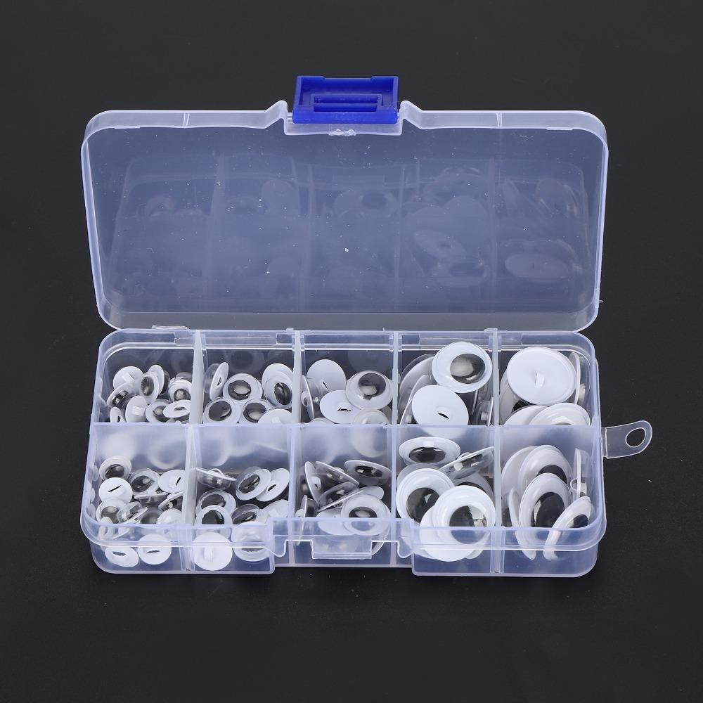 100pcs Black and White Sew On Plastic Eyes Assorted Size DIY Craft Eyes Kids DIY Craft