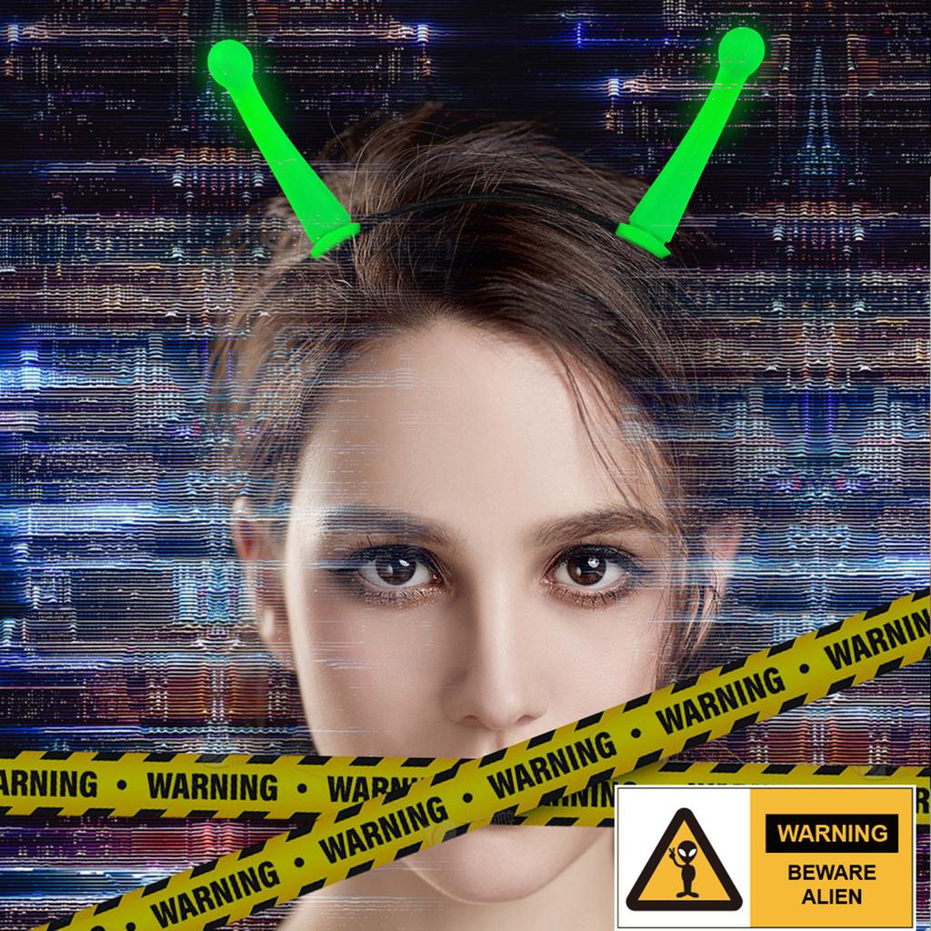 Light Up Antenna Headband Costume Cosplay Accessories Alien Headdress Cosplay Wear Gift for Teens Masquerade