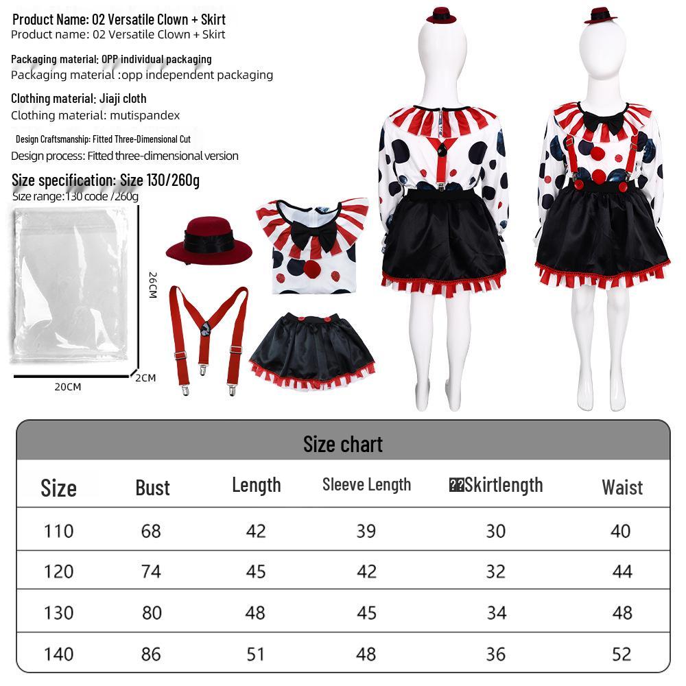 Halloween Horror Clown Costume for Cosplay & Stage Performance