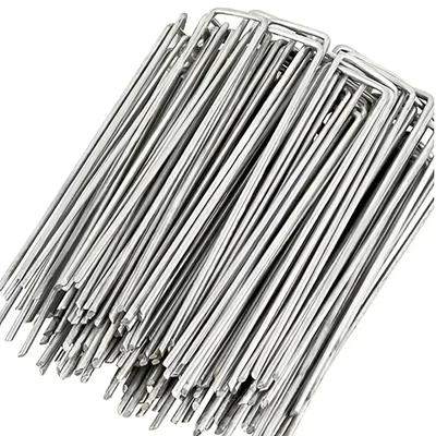 100pcs 2.2mm*100mm Galvanized Garden Ground Nails for Gardening, Outdoor Greenhouses, Turf and Plant Fixationaccesorries