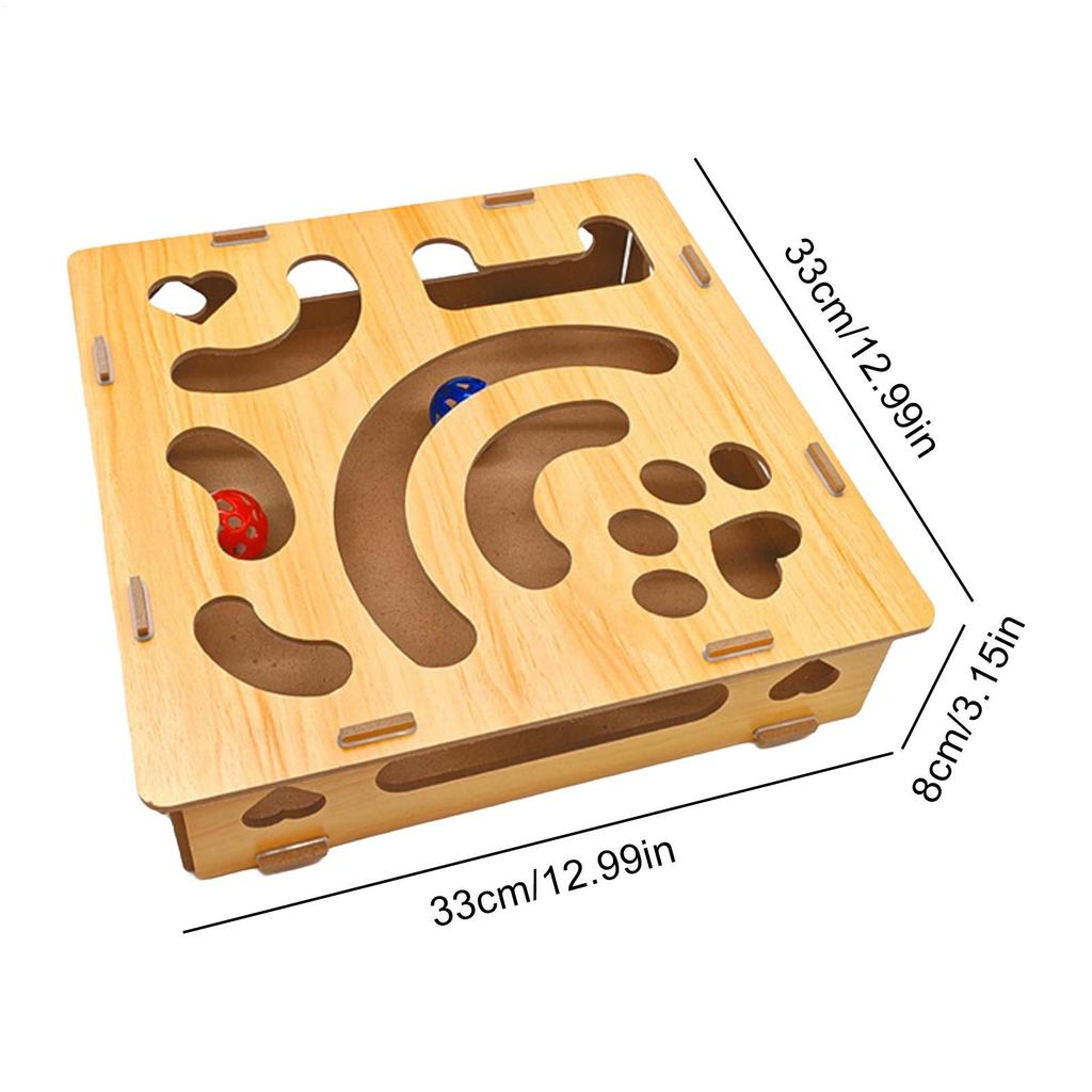 Cat Scratch Puzzle Enrichment Box Interactive Scratching Pet Supplies With Bell Balls Cat Scratcher Box For Home Indoor Outdoor