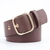 Classic Gold Square Buckle Women'S Trench Coat Wide Belt Gas Eye Decorative Belt Women