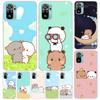 Cute Peach Goma Cat Cover For Xiaomi Redmi Note 10 9S 9 8T 8 Pro 7 5 Mi 9T 10T 11T 12T 11 12 Lite 12X A3 A2 A1 Print Coque