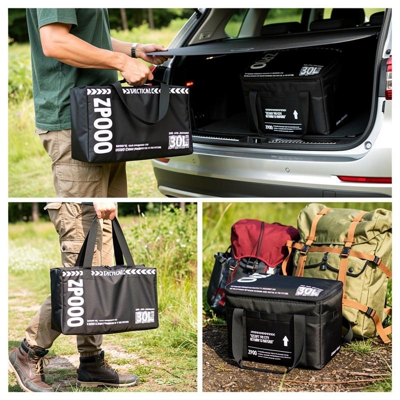 30L Large Capacity Outdoor Folding Storage Box for Camping Picnic Gear and Tactical Organizer with Kitchenware Compartments
