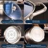 11-Piece Stainless Steel Soup and Steamer Pot Set, Large Sizes 28-36cm for Export Kitchen Cooking