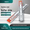 Silent Hydraulic Solid Steel Ball Bearing Drawer Slides - Three-Section Thickened Stainless Steel Damping Buffer Rails