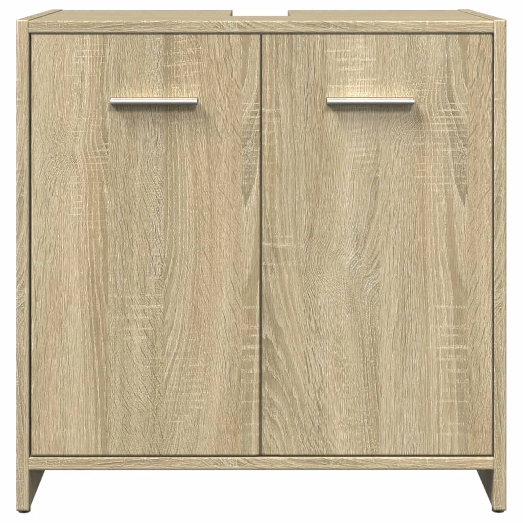 3 Piece Bathroom Furniture Set Sonoma Oak Wood Based Panel