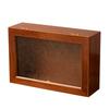 Wood Glass Jewelry Cosmetics Display Case Accessories Storage,Vintage Wooden Storage Box with Metal Clasp and Glass Top Lid