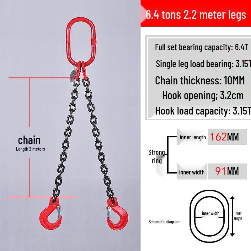 Double & Quad Hook Manganese Steel Chain Sling For Cranes & Forklifts