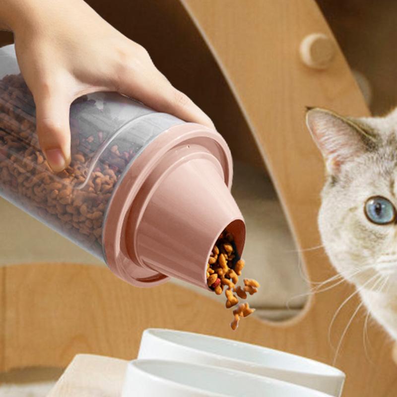 Katzenfutter-Aufbewahrungsbehälter 1500ml Luftdichter Tierfutter-Aufbewahrungsbehälter Mit Skala Einfüllöffnung Leicht zu Gießen Haushaltsküche Lebensmittel