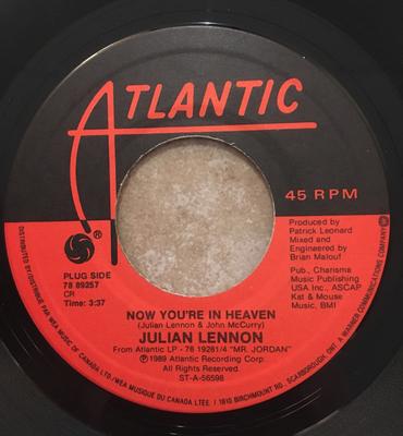 7inch Record JULIAN LENNON - Now You`re In Heaven 7889257 Atlantic 1989 Canada Rock Used