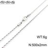 Spot Multi-Size Stainless Steel Twisted Rope Chain Necklace for Couples - Unisex Titanium Steel Design