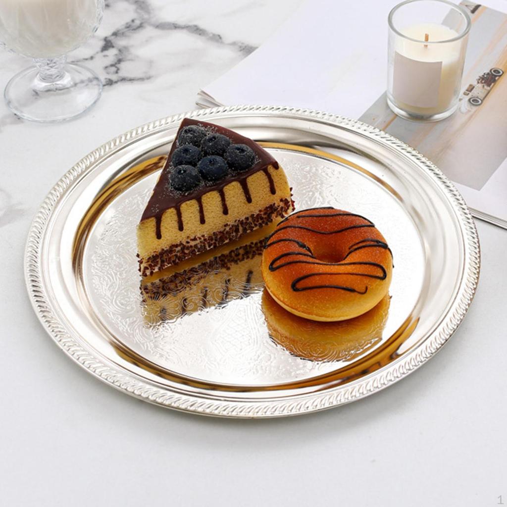 Aluminum Alloy Dinner Plate Salad Round 20cm Stackable Serving Storage Tray for Kitchen