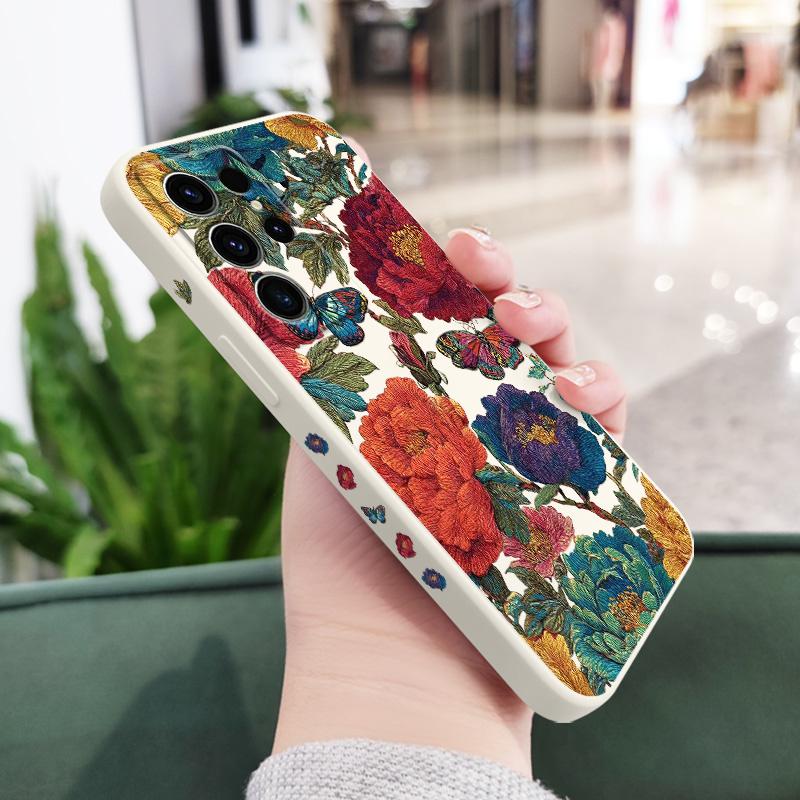 

Embroidery Flower Phone Case For Samsung Galaxy S25 S24 S23 S22 S21 S20 S10 S10E Ultra Plus FE Note 20 Ultra Plus Cover Galaxy S25 FE