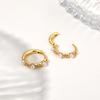 Elegant Imitation Pearl Shiny Zircon Gold Color Mini Hoop Earrings Gold Plated Charm Huggies Jewelry Daily Wear Gift for Women
