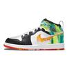 Zapatillas Air Jordan 1 Mid SE PS Drip para niños en color negro y naranja team-kumquat DJ6562-038