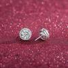 2 Carat Luxury Multicolor Moissanite Round Cut Stud Earrings in Sterling Silver