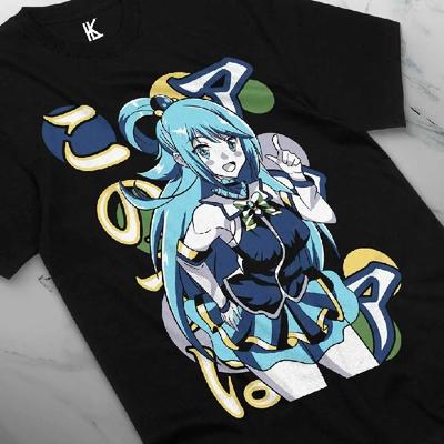 Aqua Konosuba Postava Anime Dospělý Unisex Anime Fan Tričko Všechny Velikosti