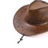 Knight Hat Summer Sun Hat PU Leather Sunscreen Cap Casual Western Cowboy Hat  Summer