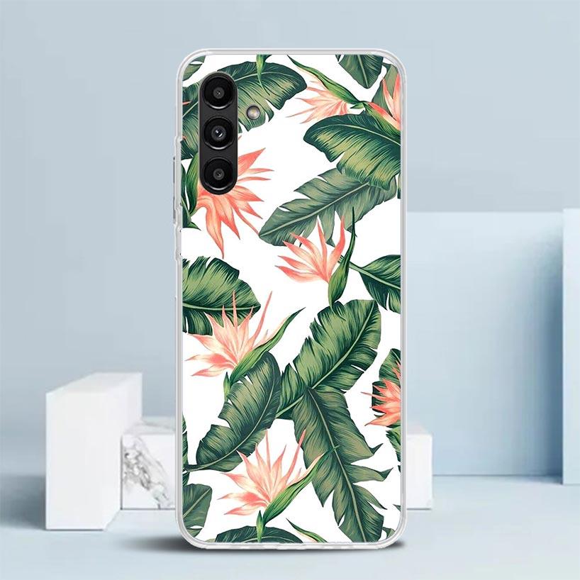 Summer Tropical Plants Green Leaf Phone Case For Samsung Galaxy A17 A37 A57 A16 A15 A14 A13 A56 A55 A54 A53 A36 A35 A34 A33 A26
