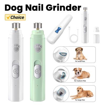 Electric Pet Nail Clipper Low-Noise LED Light Pet Nail Trimmers Painless 2-Speed with Polisher Wheel for Small/Medium/Large Pets