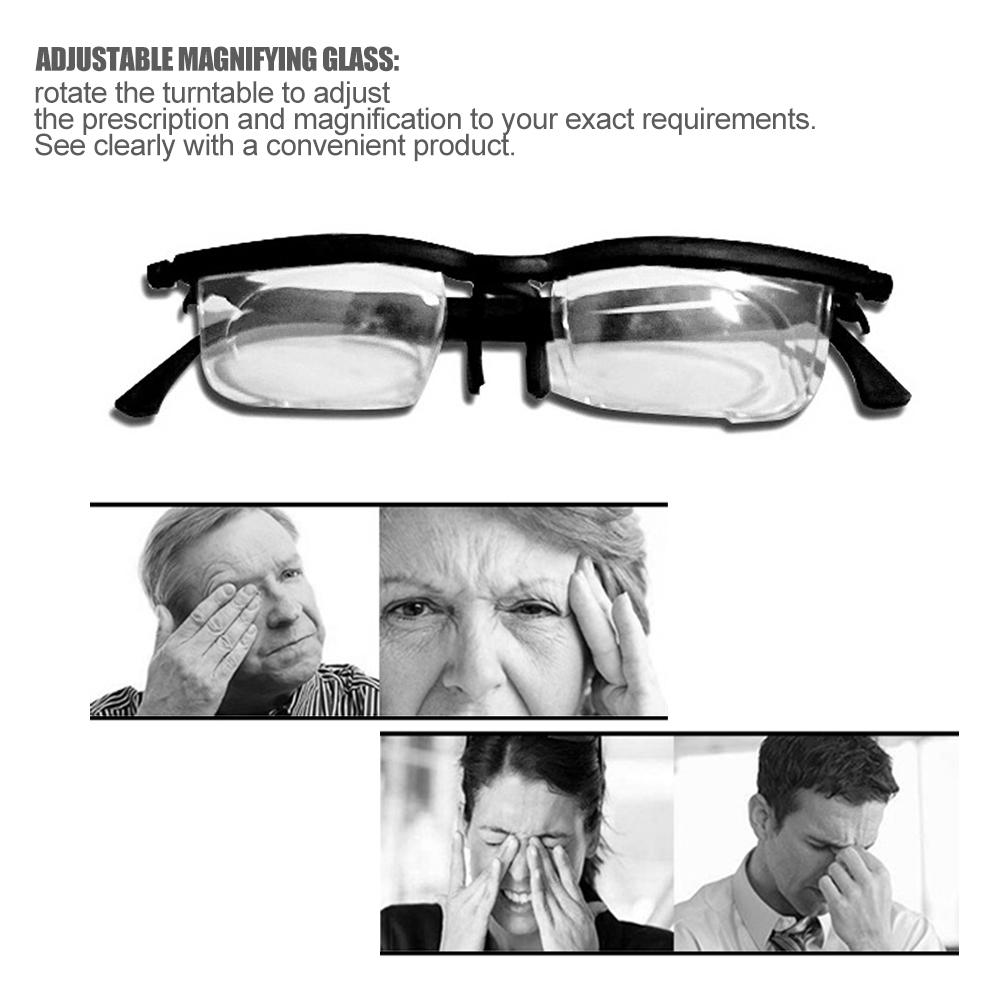 Focus Adjustable Glasses Universal Flexible Diopter Control Eyeglasses Zoom Eyeglasses for Reading Driving