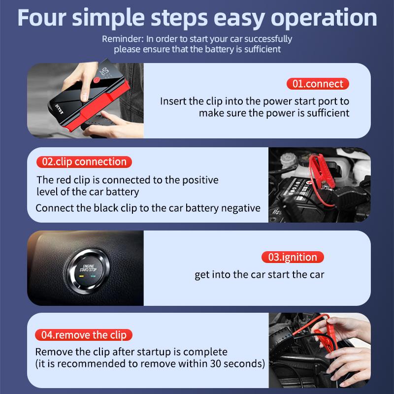 JCTST Car Jump Starter Power Bank 2000A Car Battery Charger 12V Auto Emergency Booster Starting Device Jump Start